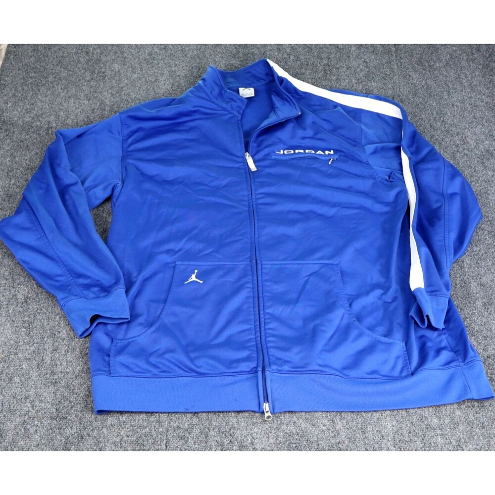 Vtg Jordan Jumpman Track Jacket Mens XXL Royal Blue Y2K Retro Warm Up Full Zip